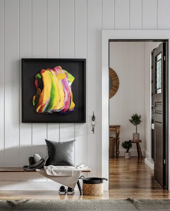Lienzo CROMATISMO pintura en acrílico con marco negro Schuller