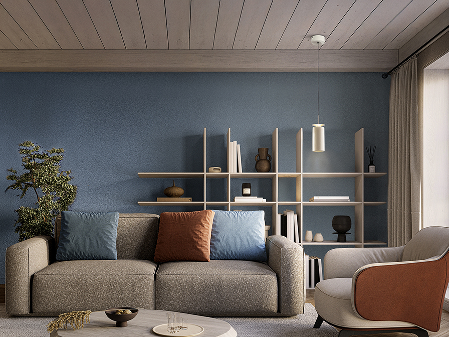 Lámpara colgante individual ALFARA gris claro de cerámica crema 8w Led Schuller