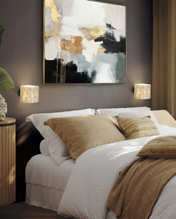 Aplique de pared NAKAR negro con tulipa nácar bombilla Led G9 Schuller