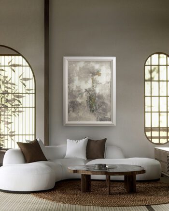 Lienzo MATIZ  pintura en acrílico con marco moldeado blanco Schuller