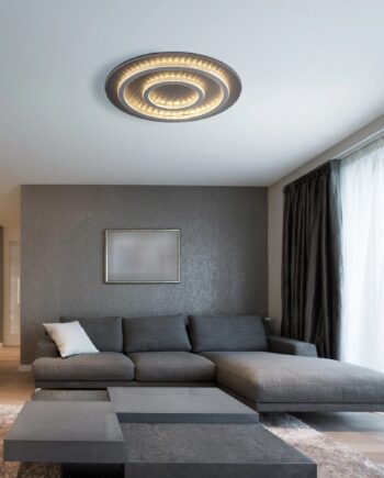 Plafón JAYDEN acero pulido de 60W Led con mando a distancia Globo Lighting