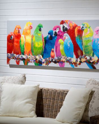 Lienzo TROPIC loros multicolores horizontal Schuller