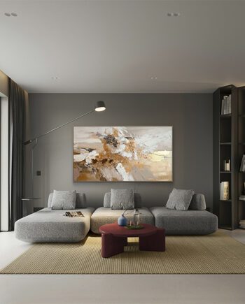 Lienzo SAHARA multicolor con detalles dorados y marco dorado Schuller