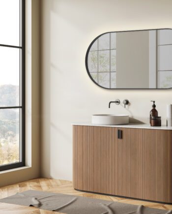 Espejo DANIELA ovalado de marco negro con 59W led Acb Iluminación