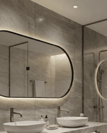 Espejo DANIELA ovalado de marco negro con 59W led Acb Iluminación