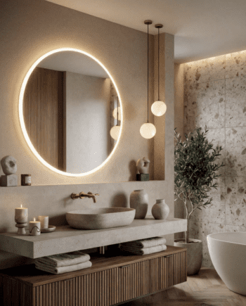 Espejo PETRA redondo iluminado Led perímetro frontal Acb Iluminación