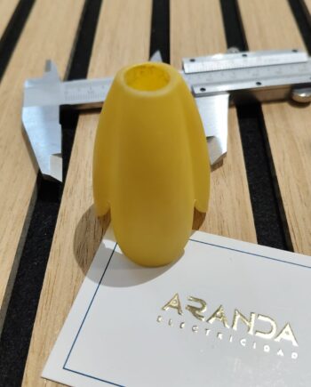 Tulipa de cristal amarilla de 3 picos para agujero 1,0 cm G4.