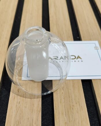 Tulipa de cristal esfera transparente con interior mate para agujero 0,9 cm G4