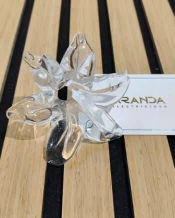 Tulipa de cristal flor abierta transparente de 6 picos para agujero 0,9 cm G4