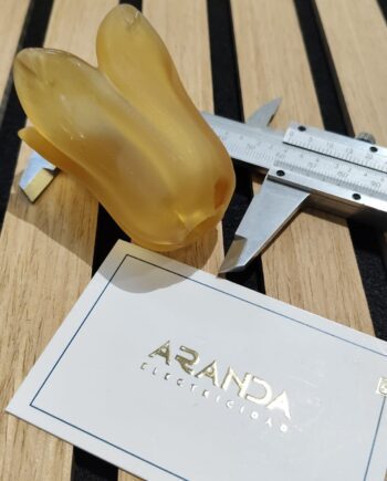 Tulipa de cristal flor ámbar de cinco picos para agujero 1,0 cm G4