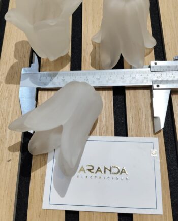 Tulipa de cristal flor mate de cinco picos para agujero 1,0 cm G4