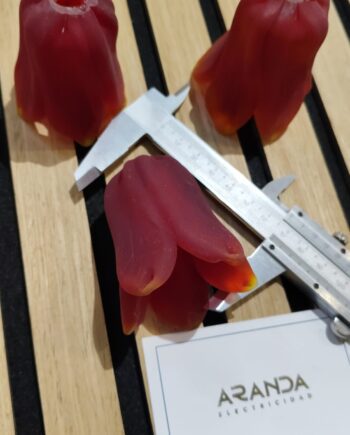 Tulipa de cristal flor roja de cinco picos alta para agujero 1,0 cm G4