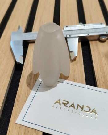 Tulipa de cristal mate de 4 picos para agujero 1,0 cm G4.