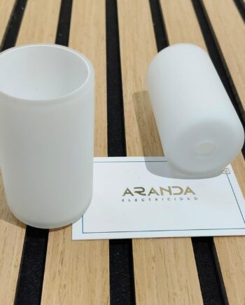 Tulipa de cristal opal mate cilindro para agujero 1,0 cm G4.