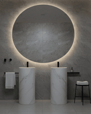 Espejo BARI sin marco retro iluminado redondo 34W Led luz cálida Acb Iluminación