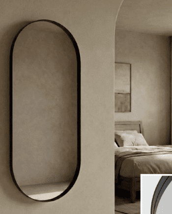 Espejo DANIELA ovalado de marco negro sin luz Acb Iluminación