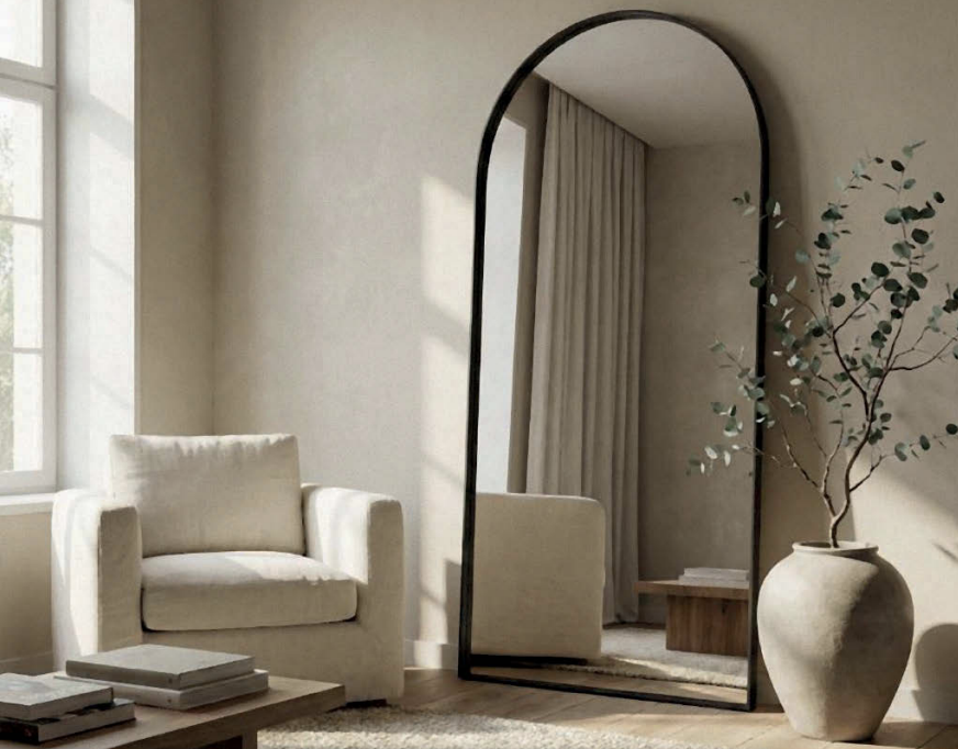 Espejo GIORGIA semi ovalado sin marco con 46W luz cálida Acb Iluminación