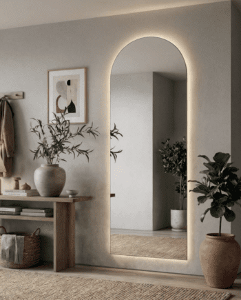 Espejo GIORGIA semi ovalado sin marco con 63W luz cálida Acb Iluminación