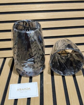 Pantalla de pinza plisada Negra organza forma alta Marinisa