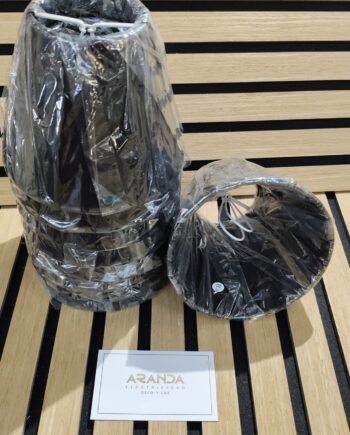 Pantalla de pinza plisada Negra organza forma empire Marinisa