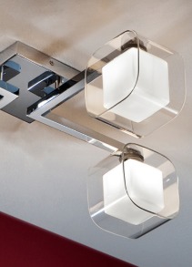 Tulipa exterior CUBE: Cristal transparente cilindro cuadrado,  Schuller 183542R02